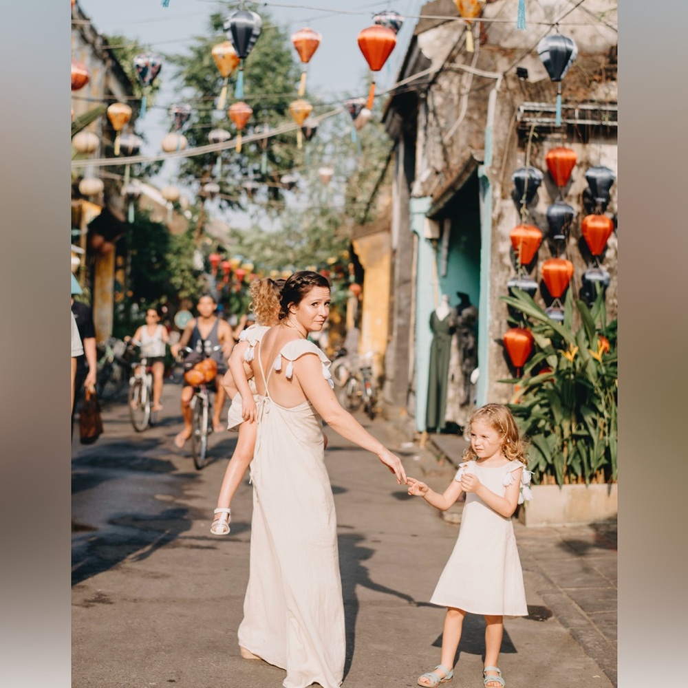 Mommy & Me Hera Cross-Back Tassel dresses